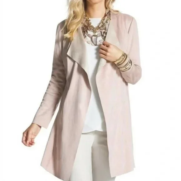 Chico's Jackets Coats Chicos Size Dusty Pink Blush Faux